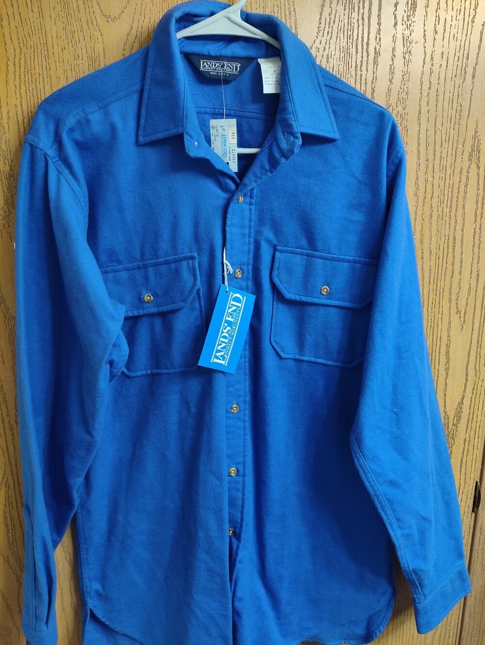 Lands' End Men's Royal Blue Long-Sleeve Button Down Shirt